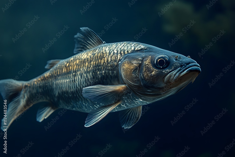 Naklejka premium Fish in Blue Water