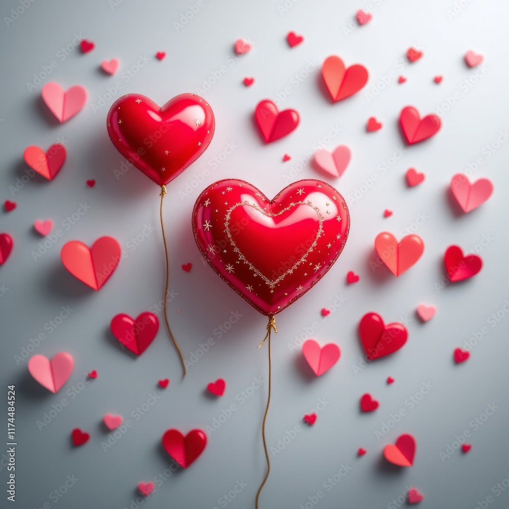 red hearts background