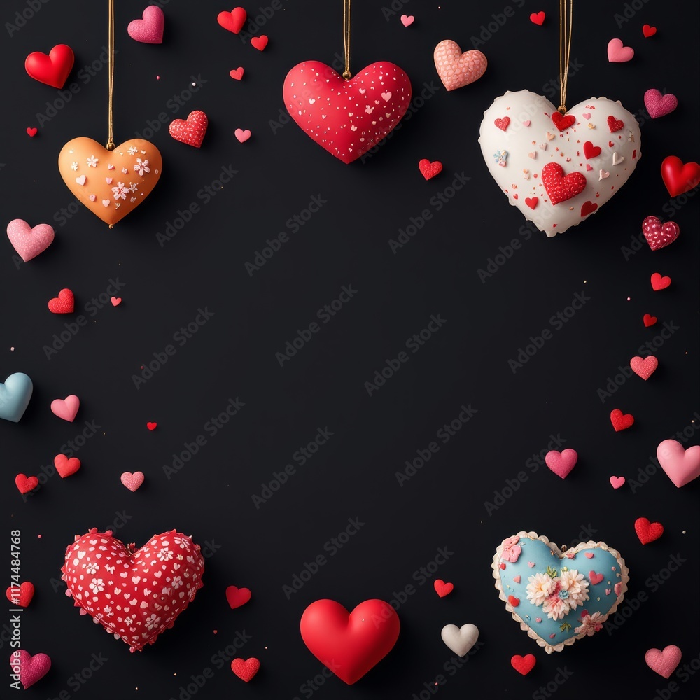 valentine background with hearts