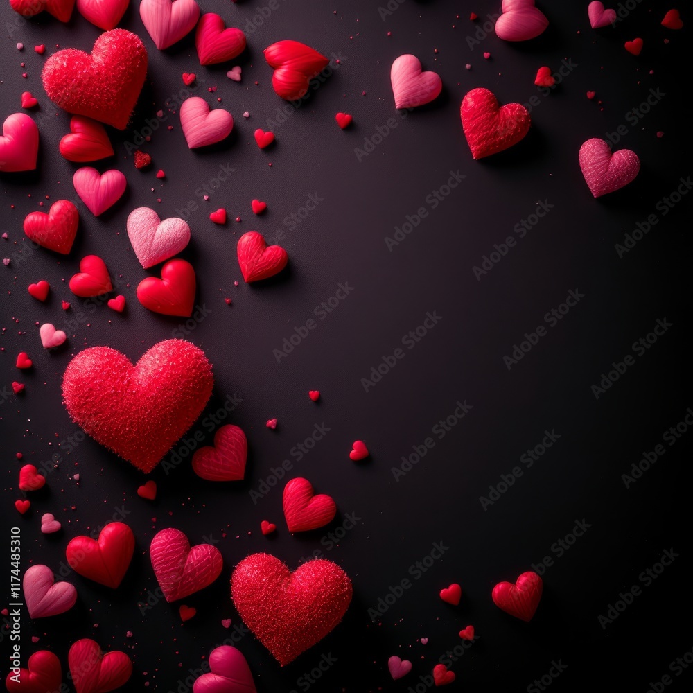 red hearts background