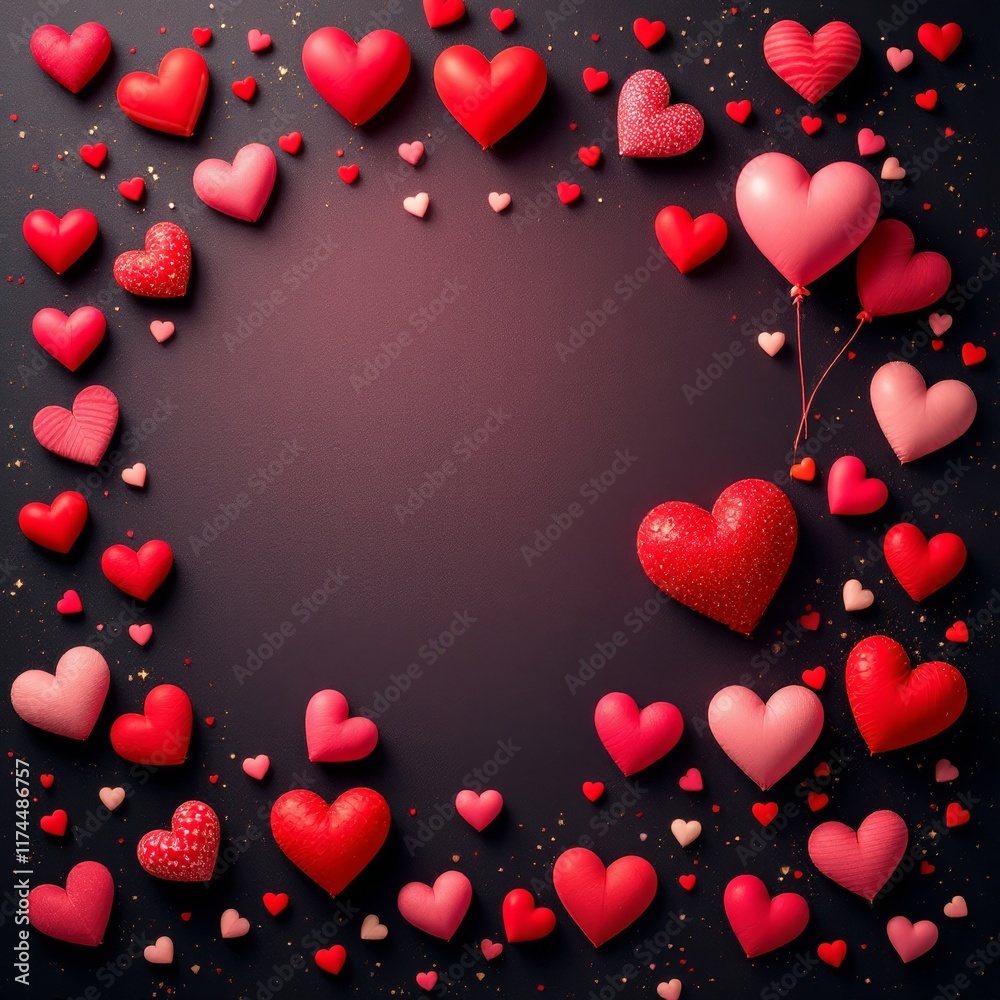 valentine background with hearts