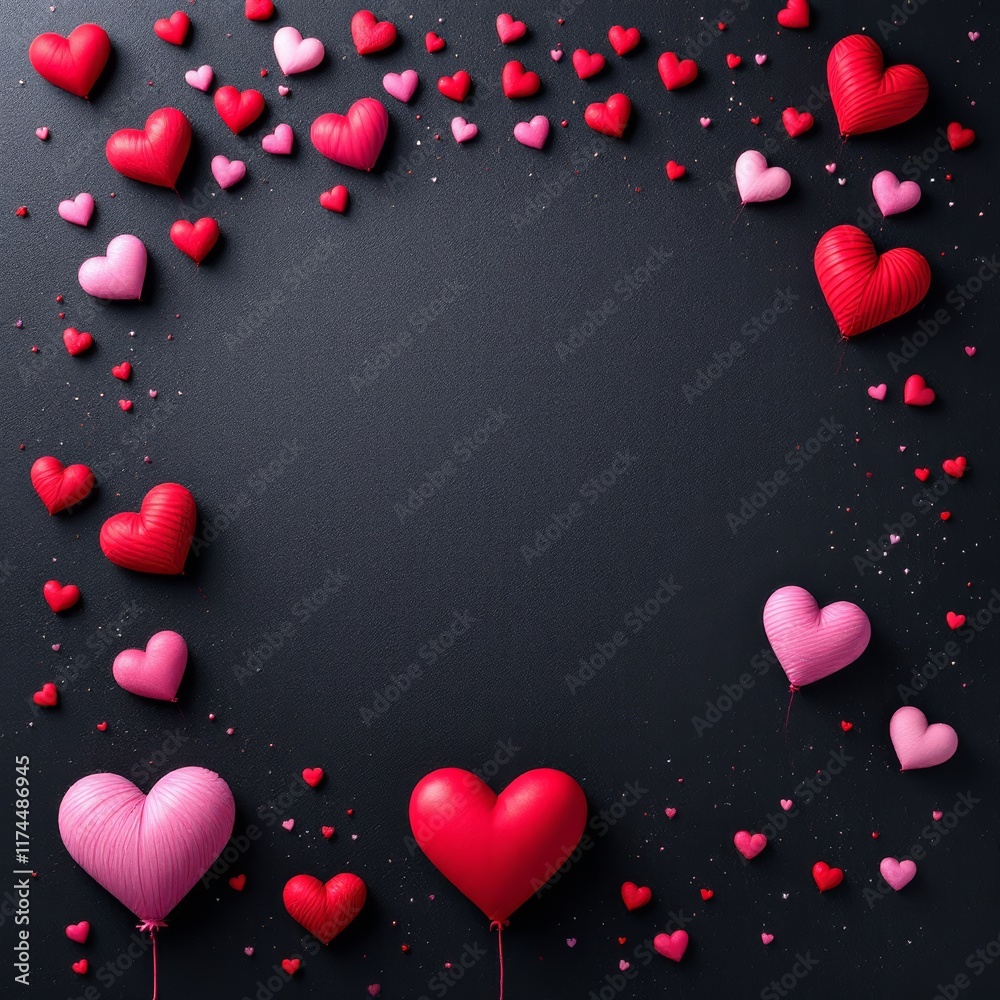 red hearts background