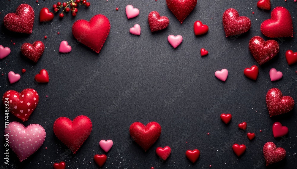 red hearts background