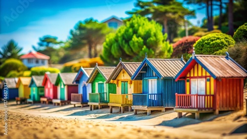 Charming Cabane Cap Ferret Village, Miniature Tilt-Shift Photography