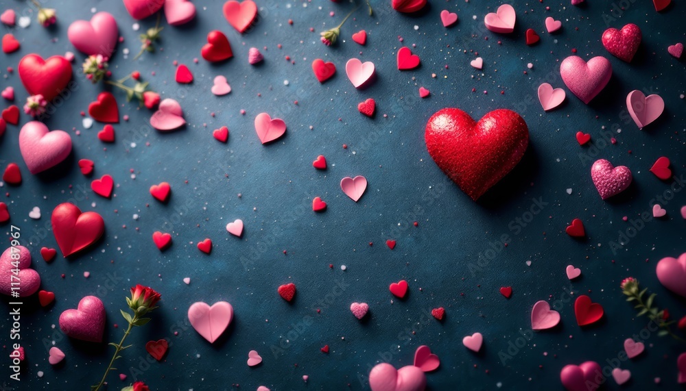 red hearts background