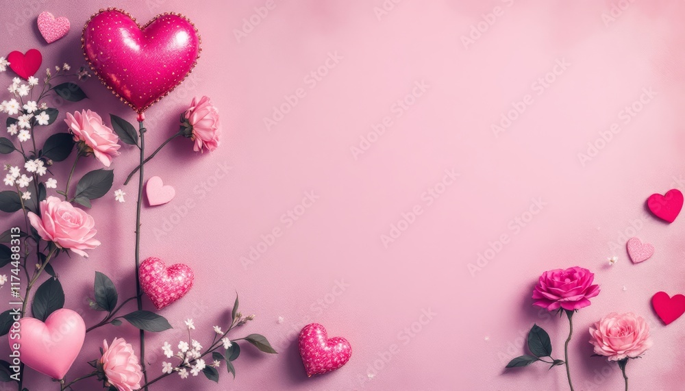 pink background with hearts