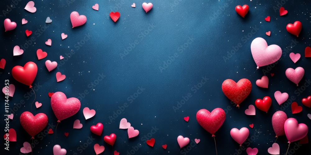 red hearts background