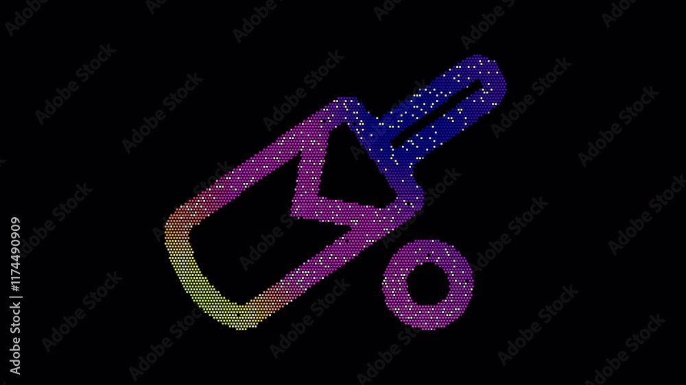 Icon cricket is made up of LED square shapes that shimmer and flicker. There are black dead diodes. In-Out looped. Alpha BW at the end Icon cricket is made up of LED square shapes that shimmer and flicker. There are black dead diodes. In-Out looped. Alpha BW at the end