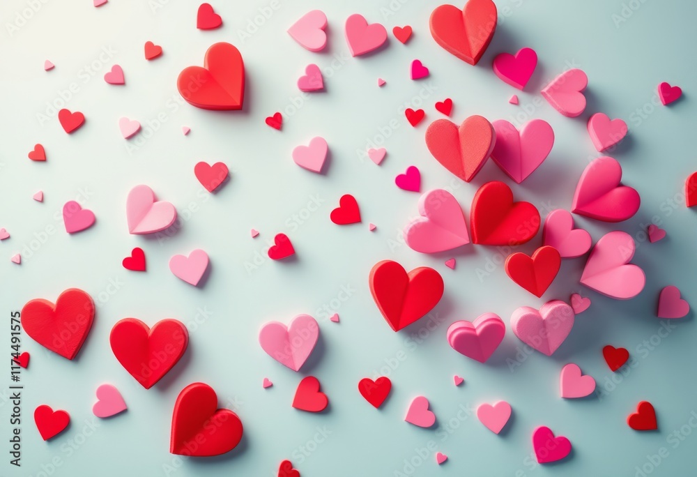 red hearts background