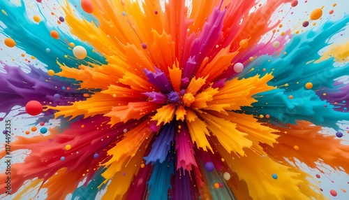 Vibrant Color Explosion: A Dynamic, Joyful Abstract Painting