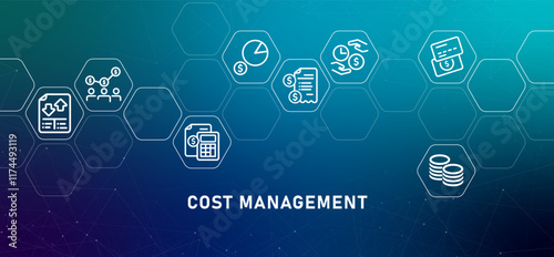 Cost management budget control gradient header financial strategy solution information income outcome planning for efficiency