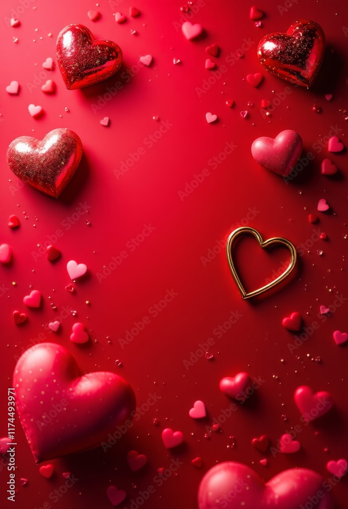 red hearts background