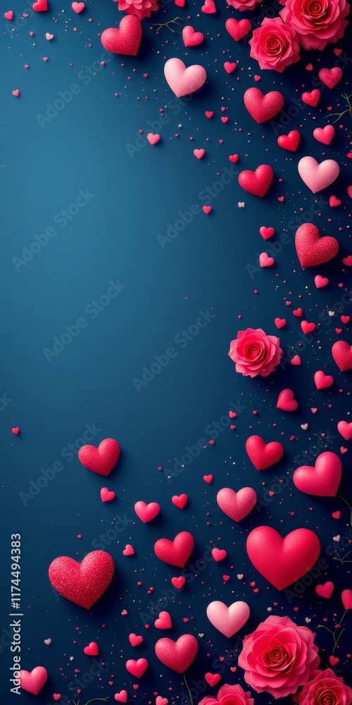 red hearts background