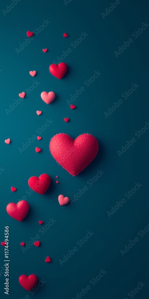 Obraz premium red heart on a white background