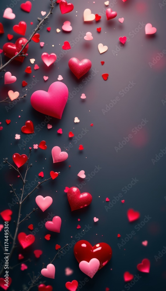 red hearts background