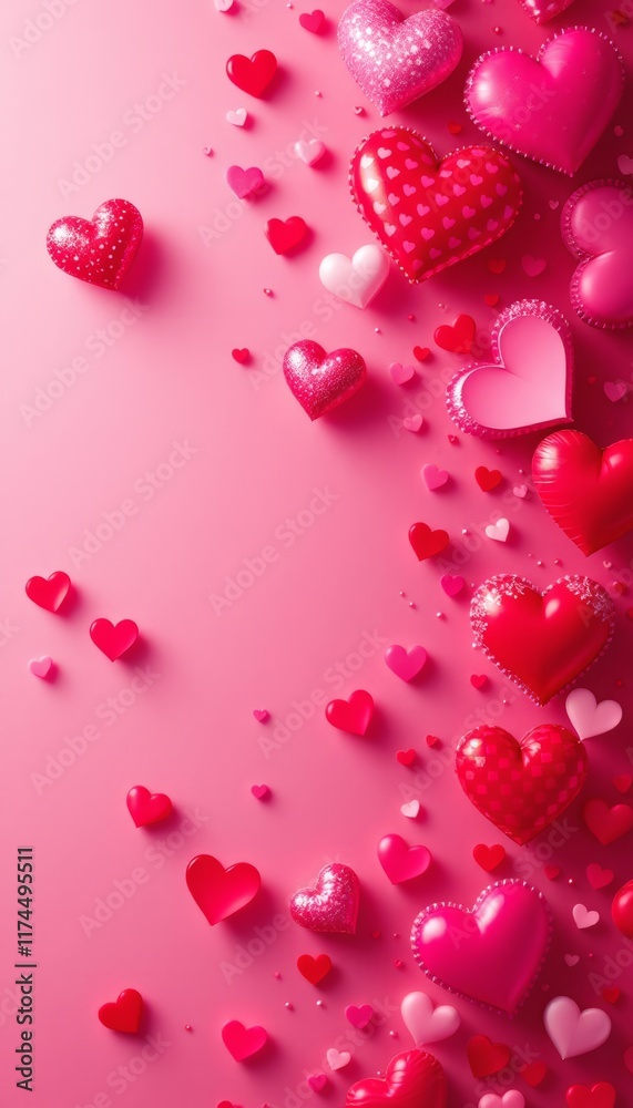 red hearts background