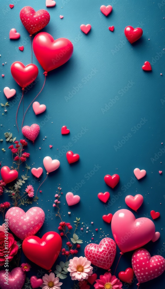 red hearts background