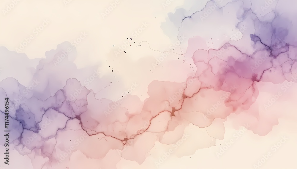 Serene Pastel Ink Wash: Dreamy Abstract Art Serene Pastel Ink Wash: Dreamy Abstract Art