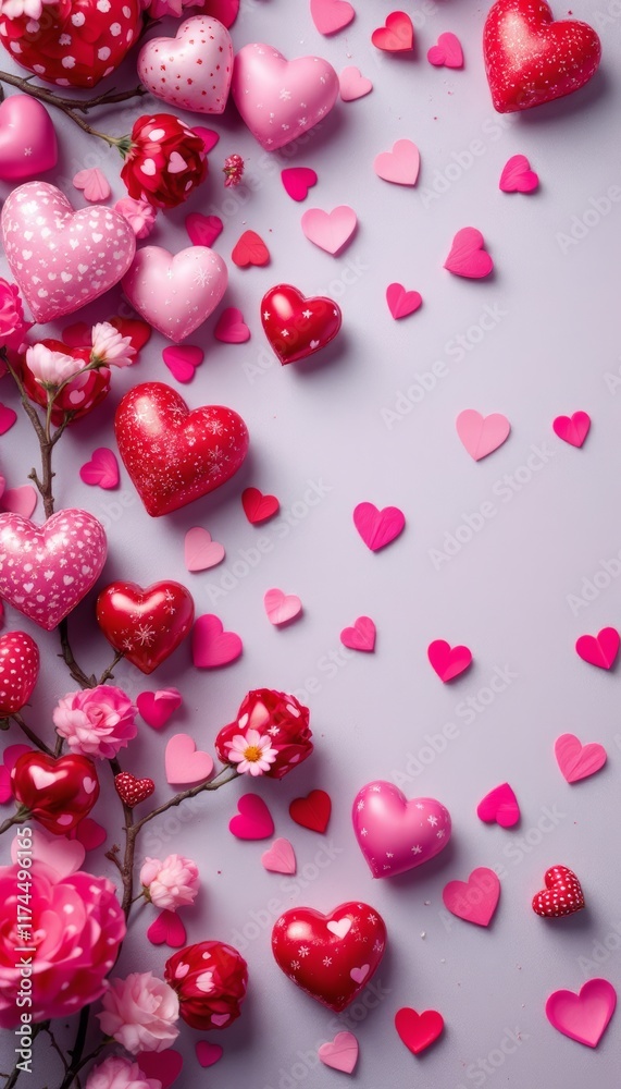 red hearts background