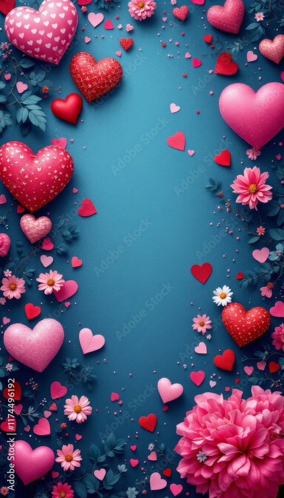 red hearts background