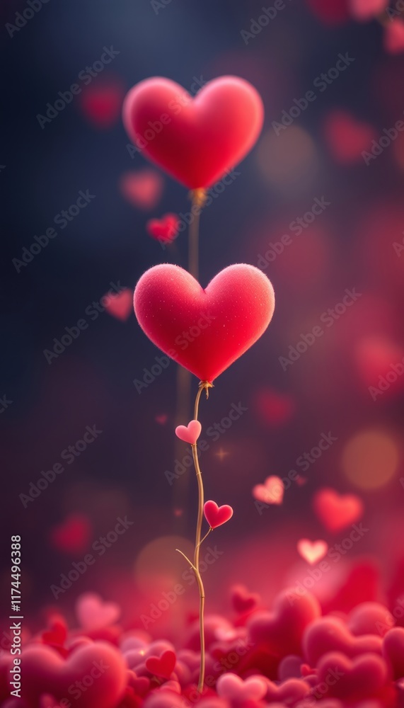 red hearts