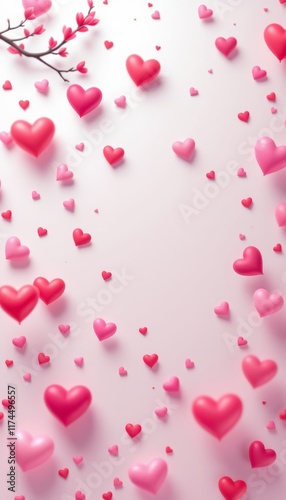 red hearts background
