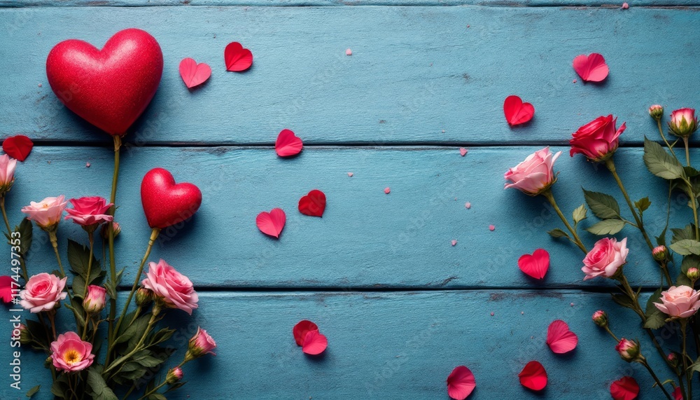 flowers on wooden background
