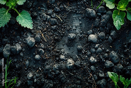 A warm earthy black soil texture