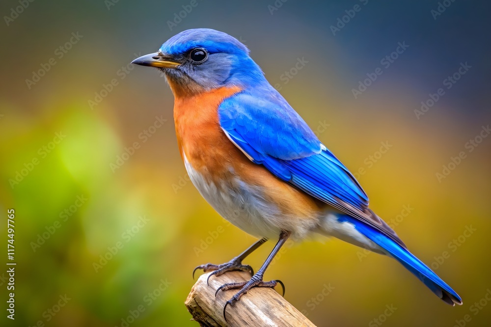 Close-Up Image Of A Vibrant Blue Missouri State Bird Perched On A Branch, Showcasing Its Bright Blue Plumage And Charming Demeanor. Close-Up Image Of A Vibrant Blue Missouri State Bird Perched On A Branch, Showcasing Its Bright Blue Plumage And Charming Demeanor.