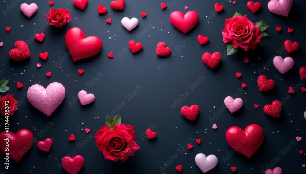 red hearts background