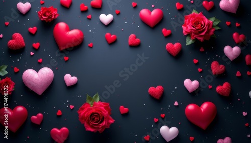 red hearts background