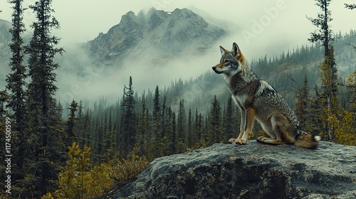 A coyote in Kenai, Alaska, blending into the rugged wilderness. -- photo