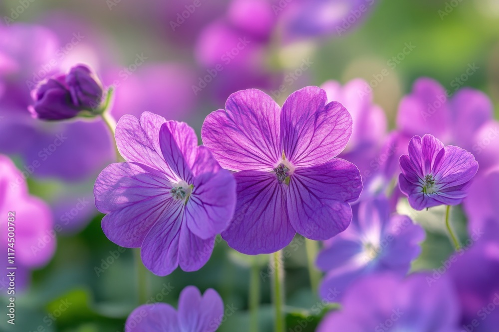 Closeup of vibrant purple flowers in a lush garden Closeup of vibrant purple flowers in a lush garden