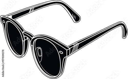 Sunglass vector, Sunglass line art vector, Sunglass silhouette vector illustration