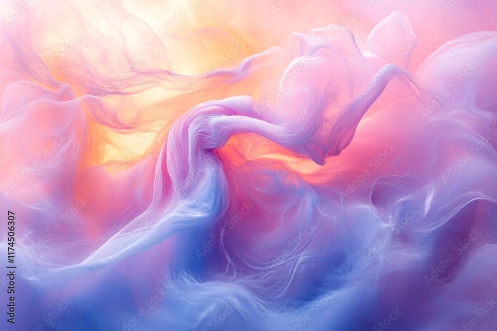 Fototapeta premium Abstract pastel-colored swirls of paint blending seamlessly