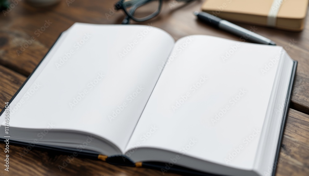 open book with glasses
