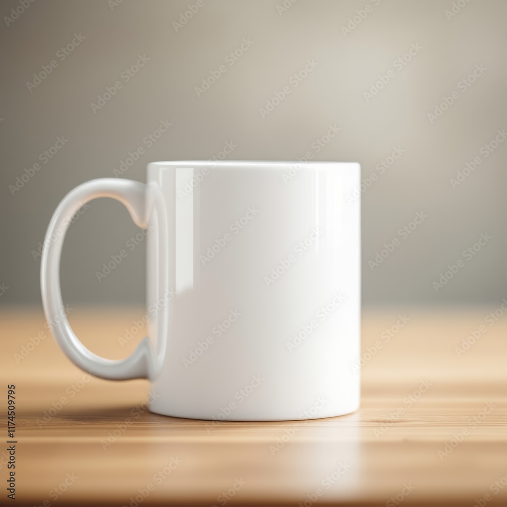 white cup on wooden table