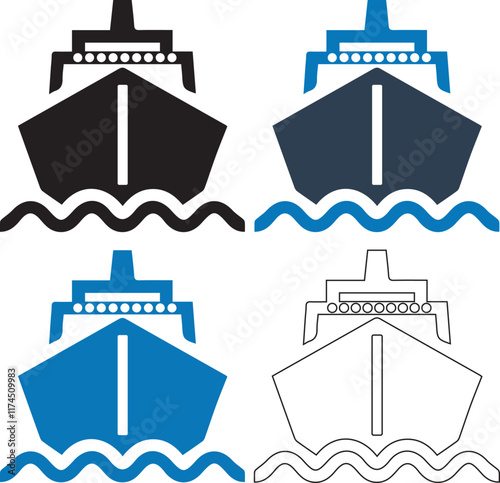 Cruise ship front icon