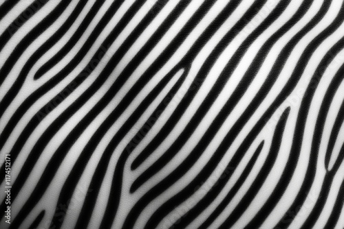 Close-up of zebra stripes pattern in black and white photo