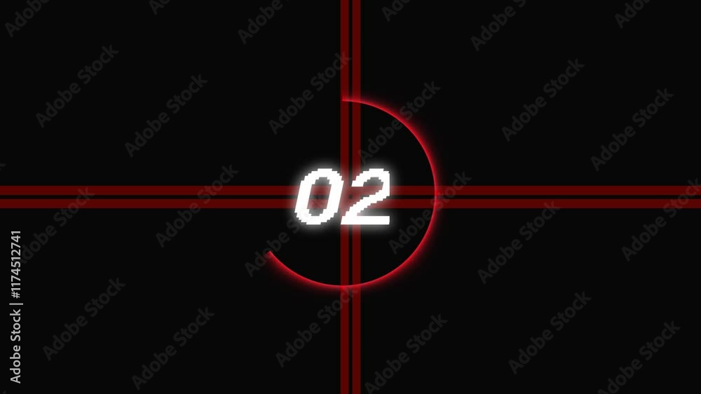 5-Seconds Digital Countdown Timer Animation on black screen. Top five countdown number video with lighting glow circle. neon light from 05 to 0. countdown timer 05-01 Seconds. 5 to 0 numbers, 5-Seconds Digital Countdown Timer Animation on black screen. Top five countdown number video with lighting glow circle. neon light from 05 to 0. countdown timer 05-01 Seconds. 5 to 0 numbers,