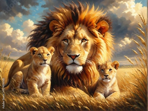 lion in the grass
