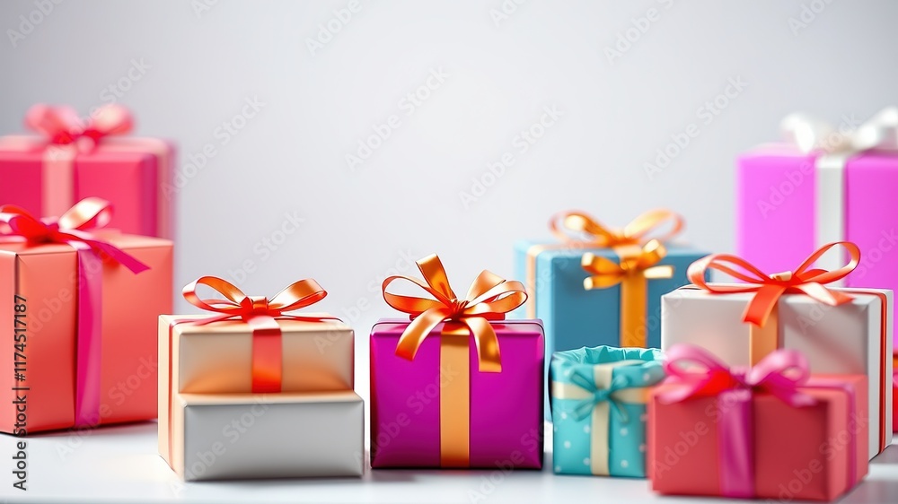 Obraz premium Gift Boxes: Festive, Colorful, High-Quality Design