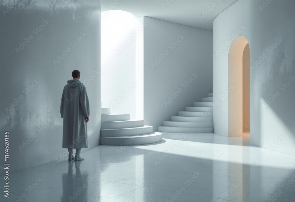 businessman standing in corridor