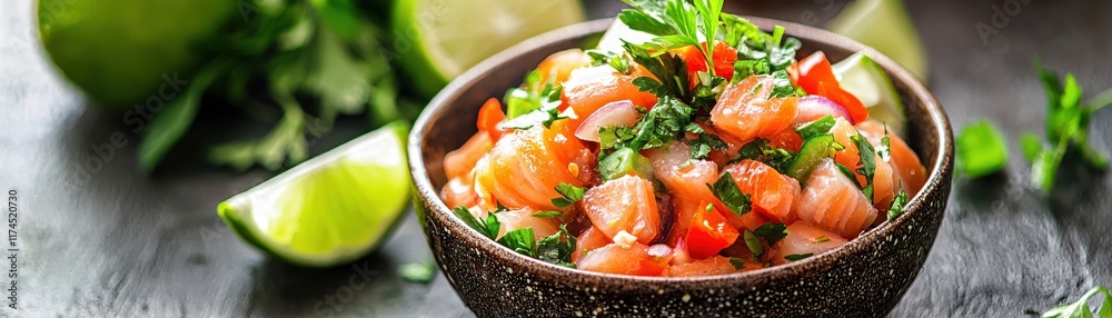 Fresh and Colorful Salsa with Diced Tomatoes, Onions, and Herbs in a Rustic Bowl Fresh and Colorful Salsa with Diced Tomatoes, Onions, and Herbs in a Rustic Bowl