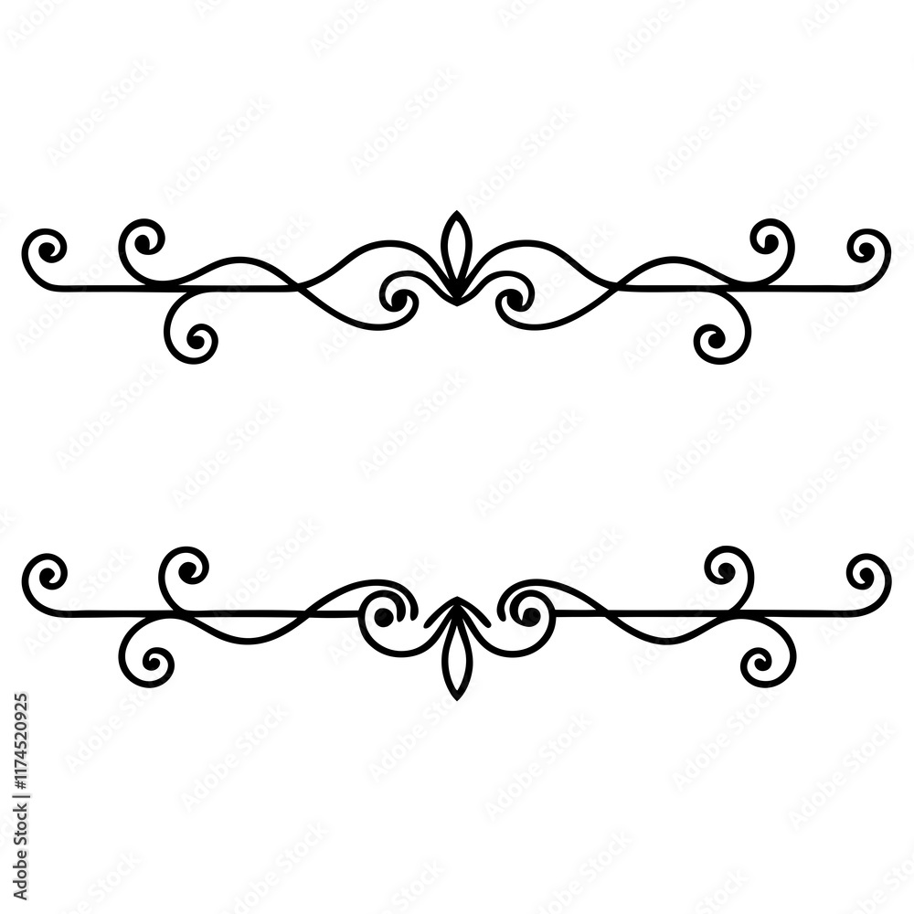 Elegant Vintage Dividers: Ornate Swirls and Calligraphic Borders