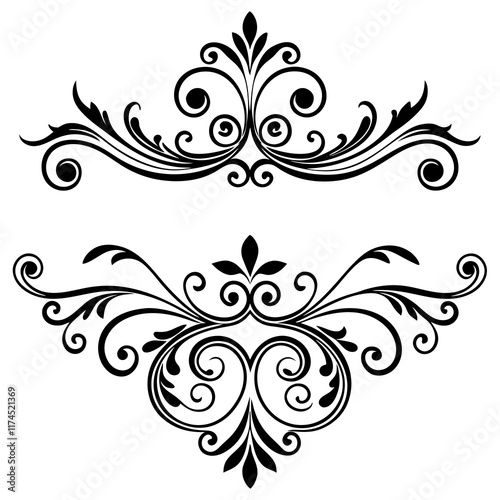 Elegant Vintage Dividers: Ornate Swirls and Calligraphic Borders