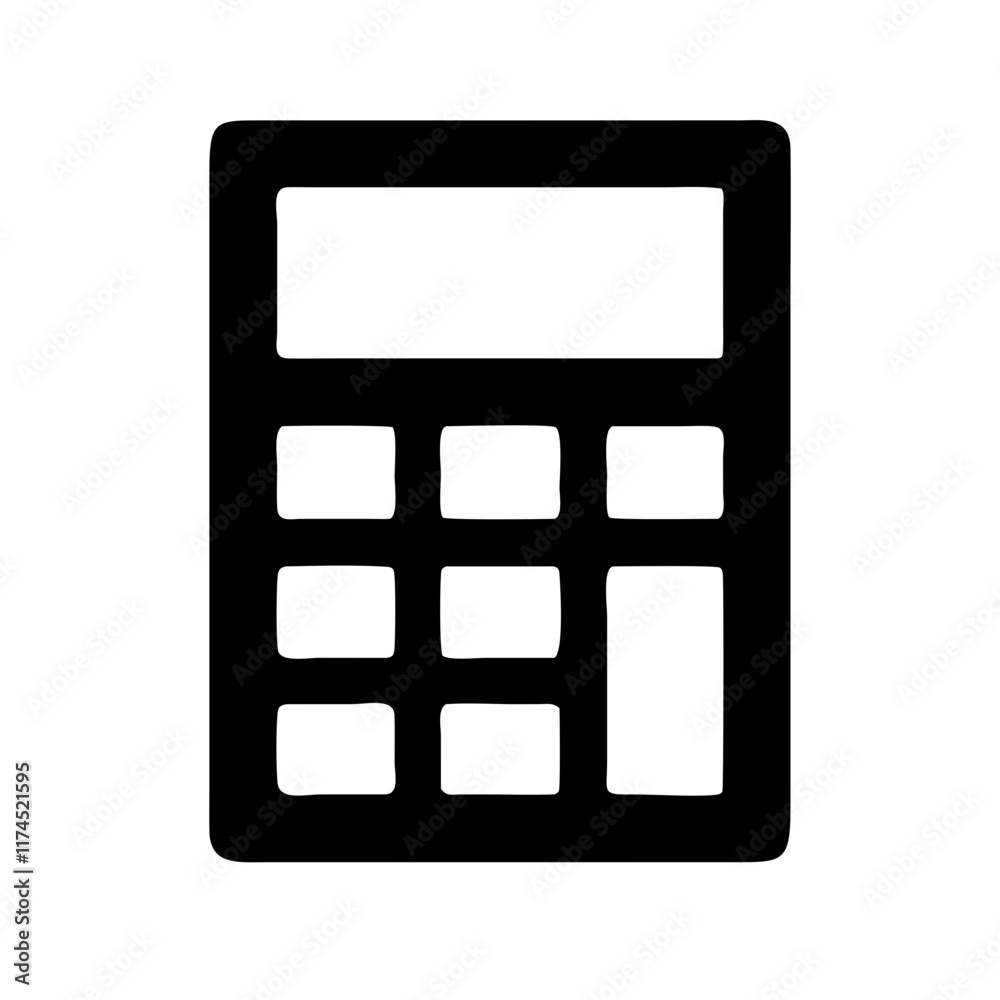 Simple line drawing of a calculator.Vector icon in linart style Simple line drawing of a calculator.Vector icon in linart style