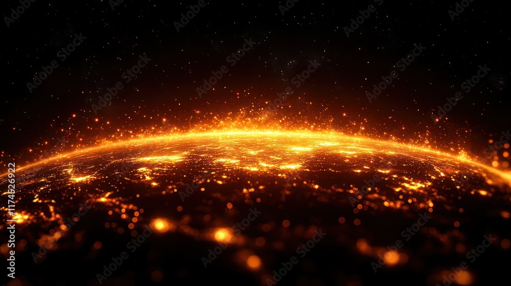 Fiery Earth, Night, Space, Global, Burning, Background, Design, Element Fiery Earth, Night, Space, Global, Burning, Background, Design, Element