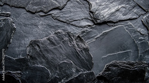 Dark grey black slate texture background. Black stone texture. Black granite slabs background photo