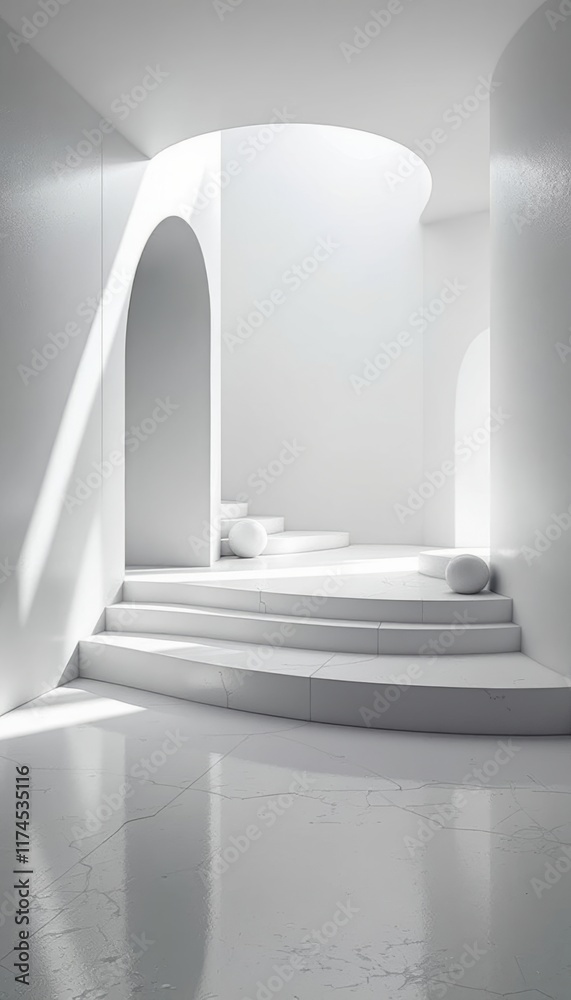 empty white shelf